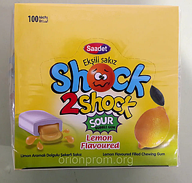 Жувальна гумка Shock2Shock лимон 100 штук
