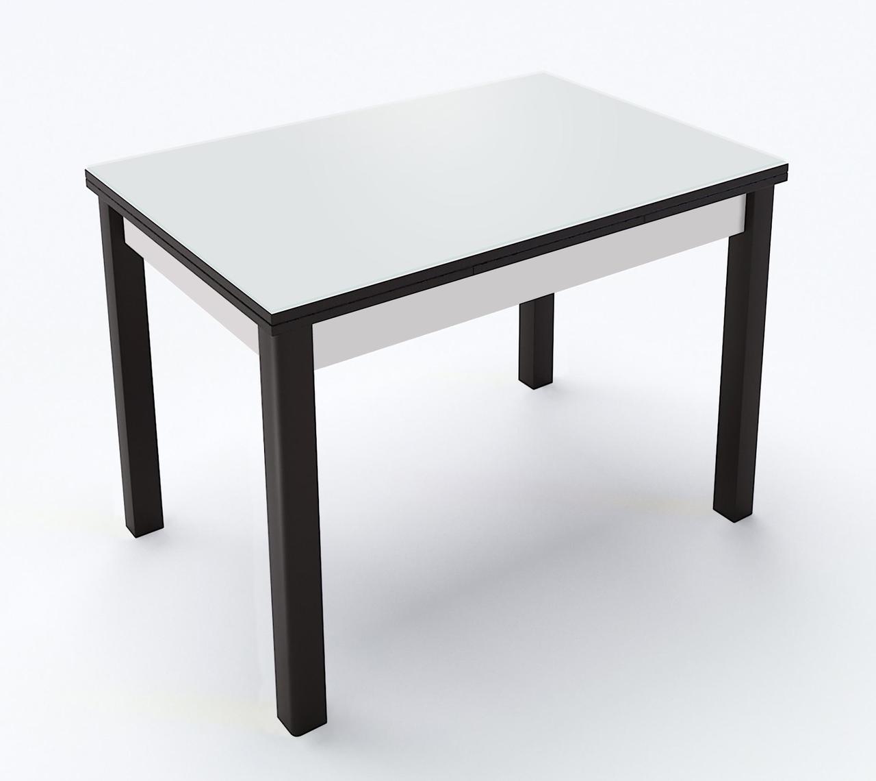 Обідній стіл для маленької кухні Марсель зі склом Fusion Furniture, колір венге / скло біле