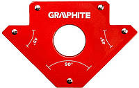 GraphiteЗварювальний кутник магнітний 56H903, 122 x 190 x 25 мм, кут 45 або 90 град., сила 34 кг