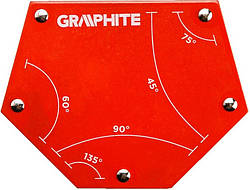 GraphiteCварювальний кутник магнітний 56H905, 111x136x24 мм, кут 45, 60, 75, 90, 135 град.,сила 34 кг