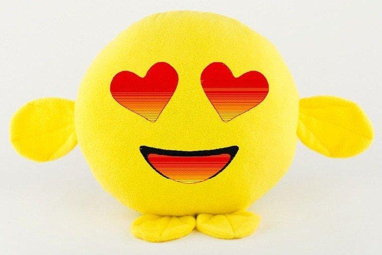 Подушка в подарунок декоративна м'яка іграшка смайлик Закоханий з лапками Emoji дитині дівчині в машину