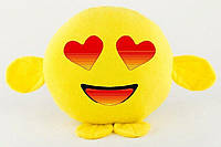 Подушка в подарок декоративная мягкая игрушка смайлик Влюбленный с лапками Emoji ребенку девушке в машину