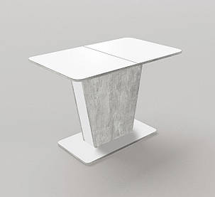 Стіл обідній розкладний Атлант Fusion Furniture, колір білий / Урбан лайт, фото 2