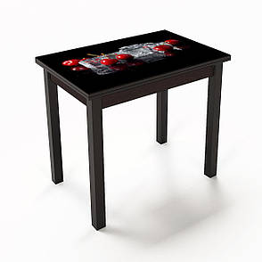 Стіл розкладний для кухні зі скляною стільницею Ажур Fusion Furniture, колір венге / скло УФ 06 161, фото 1