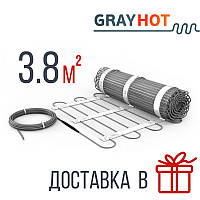 Нагревательный мат 3.8 м² GrayHot Теплый пол под плитку электрический