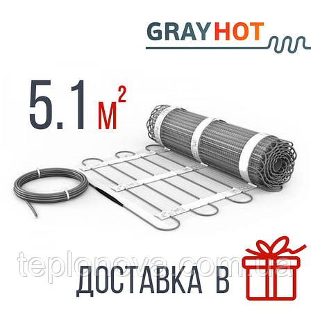 Нагрівальний мат 5.1 м² GrayHot Тепла підлога під плитку електрична, фото 2