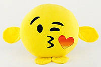 Подушка в подарок декоративная мягкая игрушка смайлик Воздушный поцелуй с лапками Emoji ребенку девушке