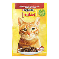 Вологий корм для котів Friskies з яловичиною в соусі, 85г (7613036962216)