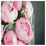 Алмазна мозаїка "Рожева ніжність" полотно 50х50 см на підрамнику ТМ "Strateg", фото 4