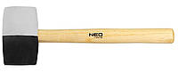 Neo Tools25-068 Киянка, чорно-біла, бойок 63 мм, 680 г, рукоятка дерев'яна