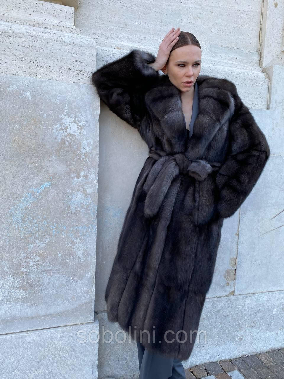 Шуба- пальто із собаці з англійським коміром, фото 1