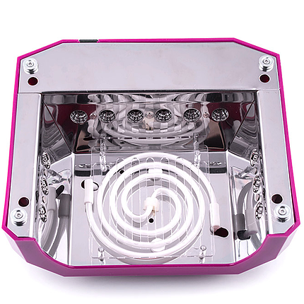 Ультрафіолетова лампа CCFL+LED Diamond на 36 Вт для сушіння гель-лаку та гелю, малинова, фото 4