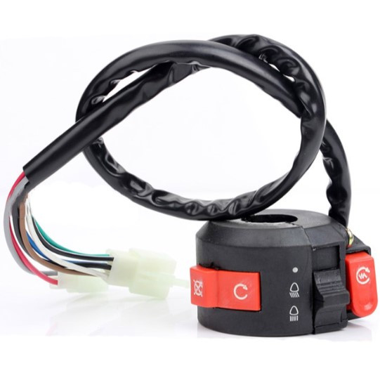 Блок кнопок на кермо квадроциклу 6+2 контактів, фото 1