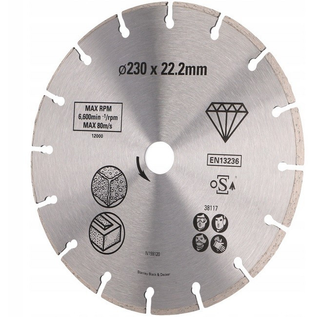 StanleyДиск алмазний 230x22.2 бетон/цегла сегментований - фото 1 - id-p1680872565