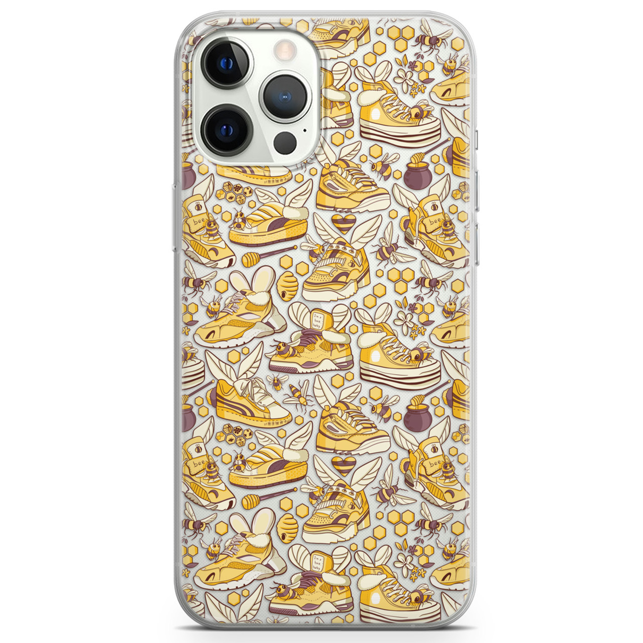 Чохол силіконовий для Apple IPhone 12 |13 Pro, Pro Max, mini (Жовті кеди, малюк джміль, мед, крила)