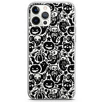 Чехол силиконовый для Apple IPhone 12 |13 Pro, Pro Max, mini (Жуткая голова Джека, хэллоуин, призрак, скелет
