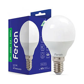 LED лампочка Feron LB-745 6W P45 230V 520Lm E14 4000K 5029