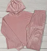 Плюшевый домашний комплект, женская пижама Пудра