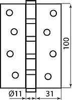 Петля RDA 100*3*2,5 (4 подш, сталь) мат черный (49125)