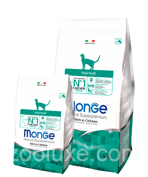 Monge Hairball Rich in Chicken 1,5 кг / Монж Хейрболл Курка 1,5 кг — корм для кішок