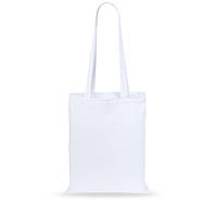 Эко сумка шопер из хлопка без рисунка "Шопинг"140 г/м2 37х41 см печать логотипа от 20 штук Белый