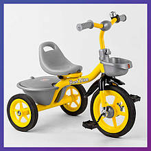 Дитячий триколісний велосипед Best Trike BS-9603 гумові колеса 2 кошики жовтий