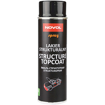 Фарба (емаль) структурна для пластику Novol Spray, 500 мл Аерозоль Чорний