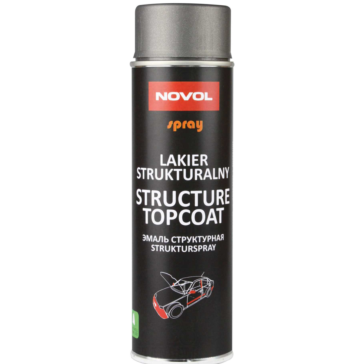 Фарба (емаль) структурна для пластику Novol Spray, 500 мл Аерозоль Антрацит