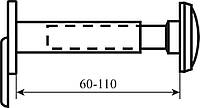 Дверной глазок Securemme 60/110mm 016DXBR6OXX круглый бронза