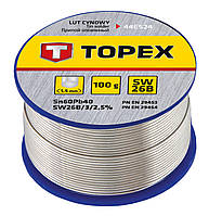 Topex44E524 Припiй олов'яний 60%Sn, проволока 1.5 мм,100 г