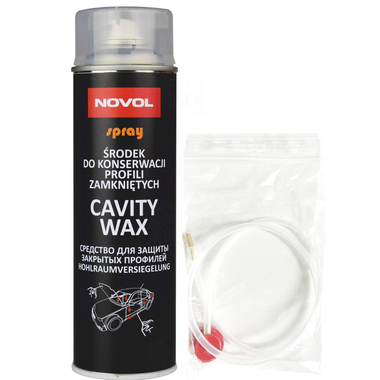 Засіб захисту закритих профілів кузова (мовіль) Novol Spray Cavity Wax, 500 мл Аерозоль