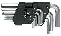 Topex35D955 Ключi шестигранi HEX 1.5-10 мм, набір 9 шт.*1 уп.