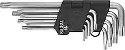 Topex35D961 Ключі шестигранні Torx T10-T50, подовжені, набір 9 шт.