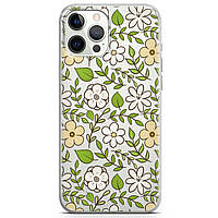 Чохол силіконовий для Apple IPhone 12 |13 Pro, Pro Max, mini (Милі квіти, ромашки, листя)