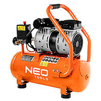 Neo Tools12K020 Компресор, безмасляний, 230В, 12л, 8 Бар, 105л/хв, 500Вт, прямий привід, індукційний, IP20