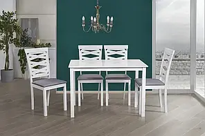Кухонний комплект стіл+4 крісла "Бруклін" 110*70 см (білий)