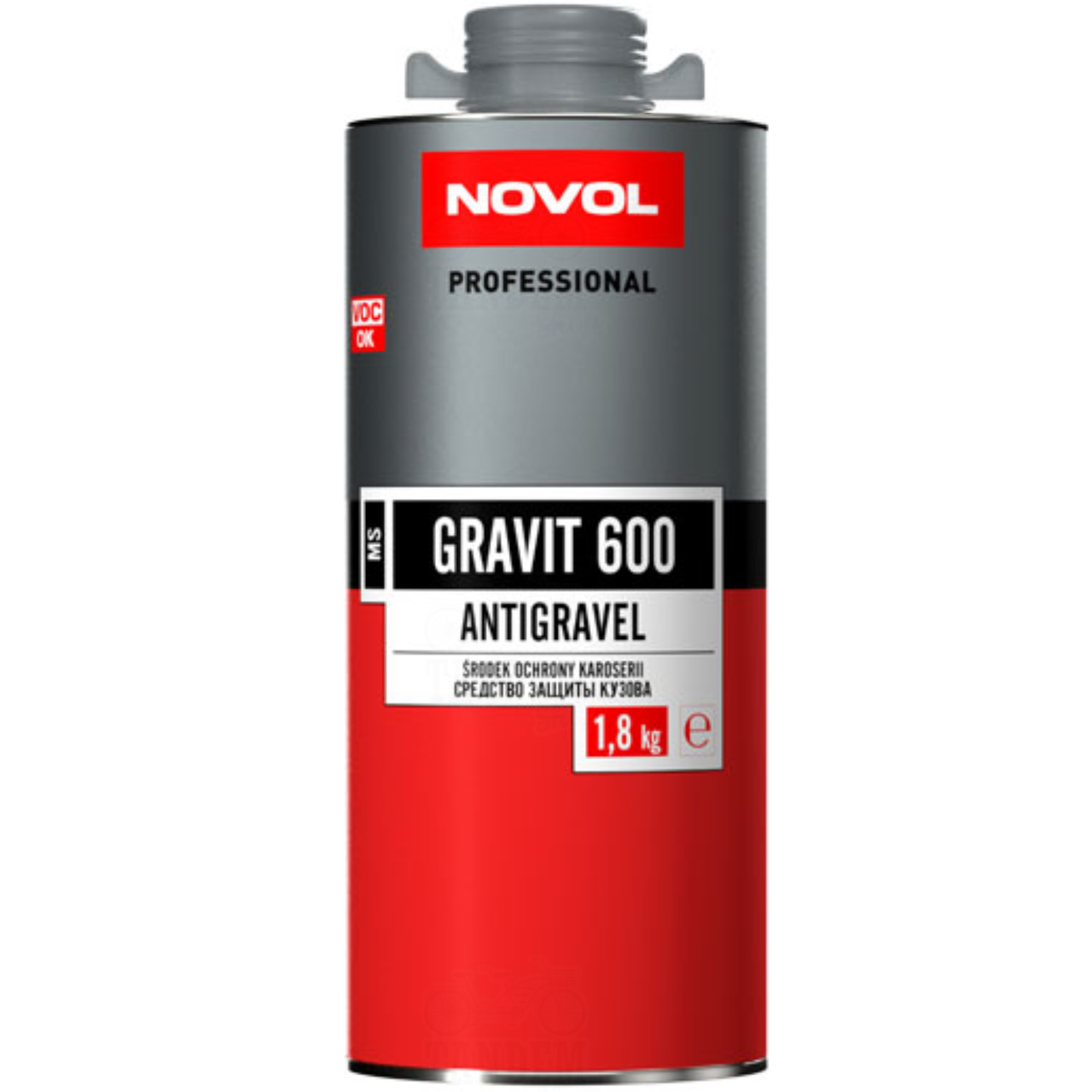 Засіб захисту кузова Novol Gravit 600 MS, 1,8 кг Сірий