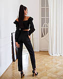Костюм жіночі брюки і блуза Люкс чорний (різні кольори) XS S M L, фото 2