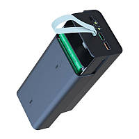 Повербанк пластиковый с дисплеем и быстрой зарядкой (без аккумуляторов 18650 х 21 шт), черный