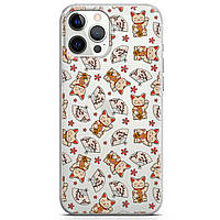 Чохол силіконовий для Apple IPhone 12 |13 Pro, Pro Max, mini (Щаслива кішка, японські традиції, фанат, Сакура)