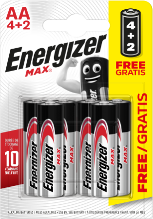 Батарейки лужні АА Energizer Max AA LR6 7638900437713