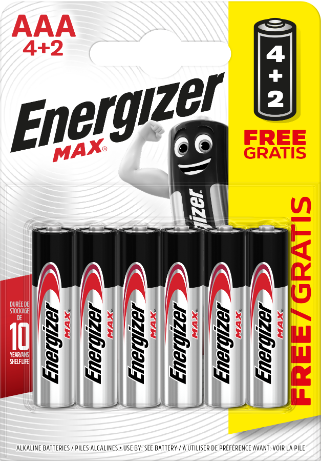 Батарейки лужні ААА Energizer MAX 4+2 AAA LR03 бл6 7638900438192