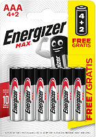 Батарейки щелочные ААА Energizer MAX 4+2 AAA LR03 бл6 7638900438192