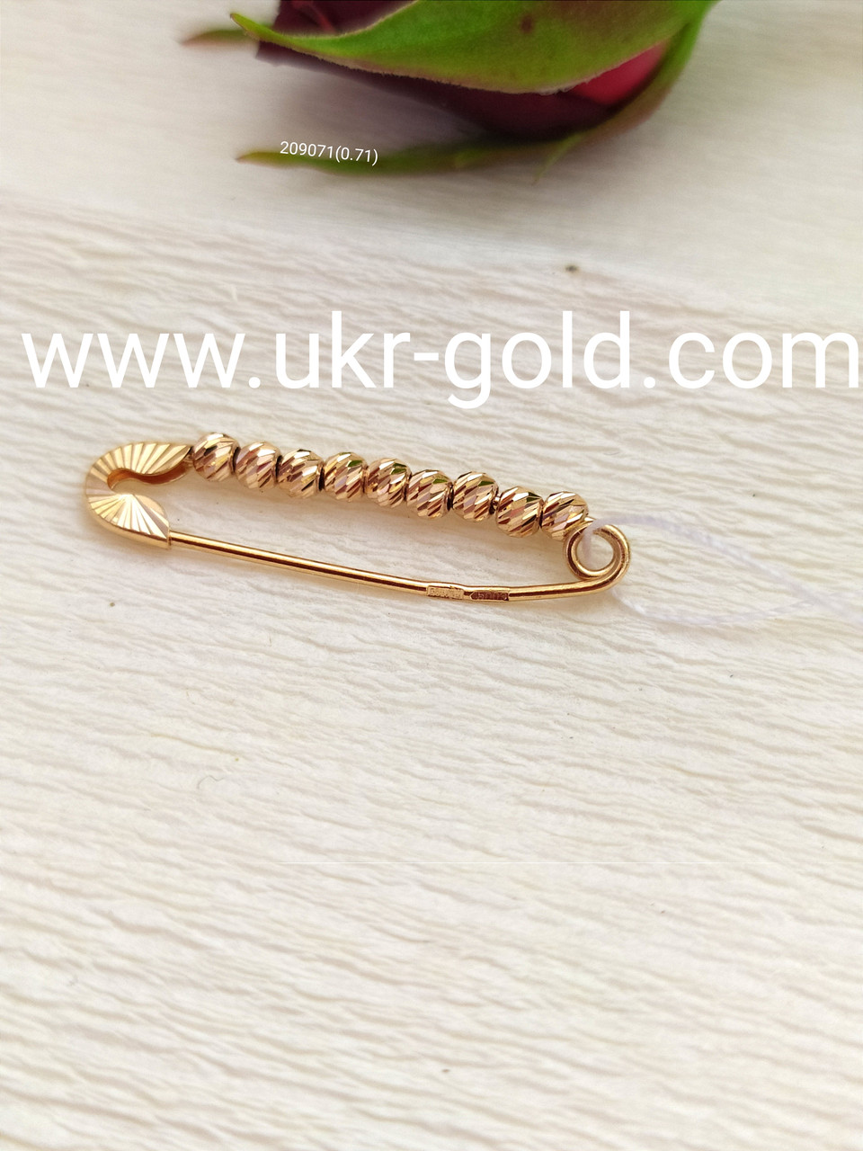Золота шпилька 585 проби золота шпилька з кульками 585 проби