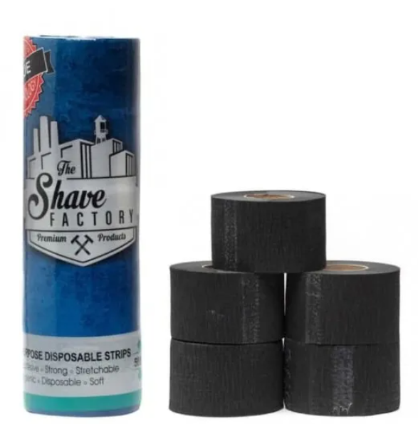 Чорні комірці для стрижки The Shave Factory Neck Strips, 5 рулонів/100 шт, фото 1