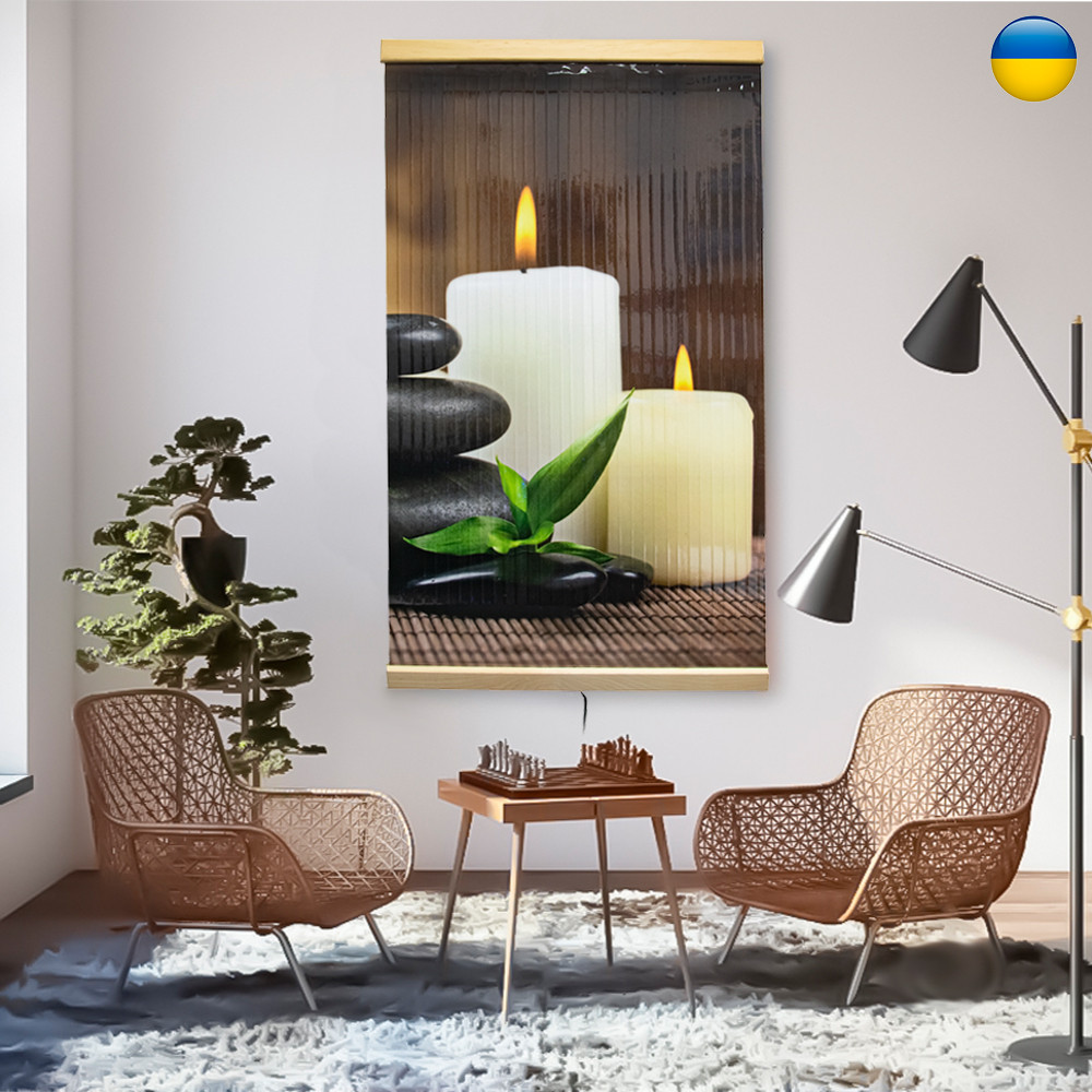 Електричний обігрівач картина СамеТо "Свечи и камни" 400W 100х57см плівковий обігрівач на стіну