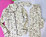 Піжама фланелева Дитяча в ведмедики. Піжама для дівчинки. Дітяча піжама, фото 2