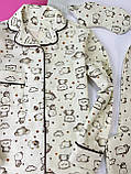 Піжама фланелева Дитяча в ведмедики. Піжама для дівчинки. Дітяча піжама, фото 3