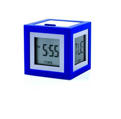 Настільний будильник-термометр Lexon Cubissimo LR79B5 синій