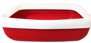 Туалет для кішок/котів з рамкою, (червоний), BETA MPS, 43x31x12 см